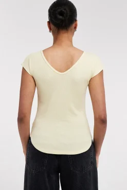 Topshop Top liso cuello pico^Mujer Camisetas