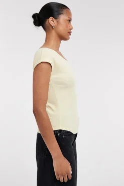 Topshop Top liso cuello pico^Mujer Camisetas