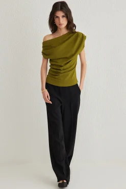 Trendyol Top manga corta asim&eacute;trico^Mujer Camisetas