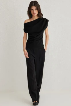 Trendyol Top manga corta asim&eacute;trico^Mujer Camisetas