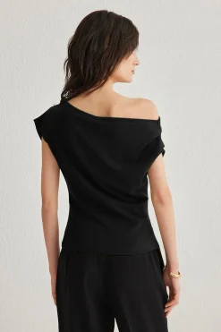 Trendyol Top manga corta asim&eacute;trico^Mujer Camisetas