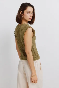 Springfield Top pointelle volante^Mujer Camisetas