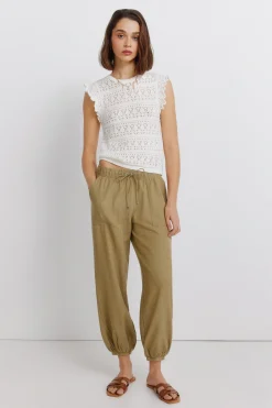 Springfield Top pointelle volante^Mujer Camisetas