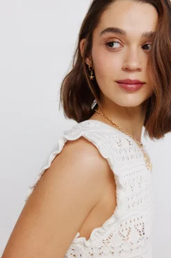 Springfield Top pointelle volante^Mujer Camisetas