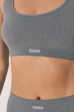 Women'secret Top sin costuras LOVELY cuadrill&eacute; claro^Mujer Sujetadores