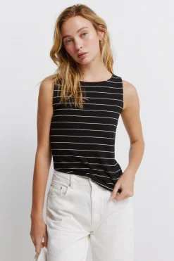 Springfield Top sin mangas cuello redondo algod&oacute;n^Mujer Camisetas|Basic Bar