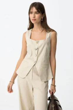 Tiffosi Top slim sin mangas^Mujer Lino|Camisetas