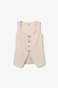 Tiffosi Top slim sin mangas^Mujer Lino|Camisetas