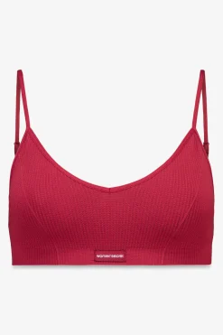 Women'secret Top triangular NATURAL cuadrill&eacute; granate^Mujer Sujetadores