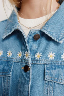 Springfield Kids Trucker denim ni&ntilde;a margaritas^Niños Abrigos Y Chaquetas