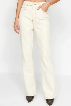 Trendyol Vaqueros rectos de pernera ancha^Mujer Jeans|Pantalones