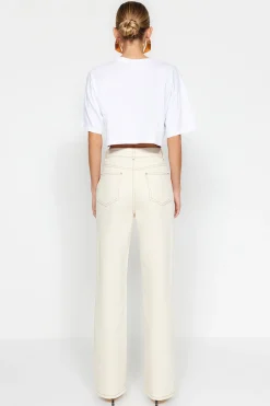 Trendyol Vaqueros rectos de pernera ancha^Mujer Jeans|Pantalones