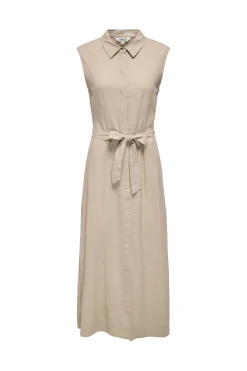 Only Vestido camisero largo de lino^Mujer Lino