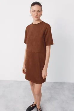 Cortefiel Vestido corto ante^Mujer Vestidos Y Monos