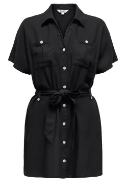 Only Vestido corto camisero de lino^Mujer Lino