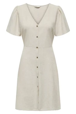 Only Vestido corto de lino^Mujer Vestidos Y Monos