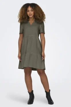 Only Vestido corto de lino^Mujer Lino