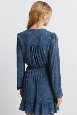 Springfield Vestido corto de manga larga volantes^Mujer Vestidos Y Monos