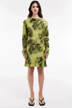 Topshop Vestido corto estampado de manga larga.^Mujer Vestidos Y Monos