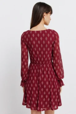 Springfield Vestido corto estampado volantes^Mujer Vestidos Y Monos