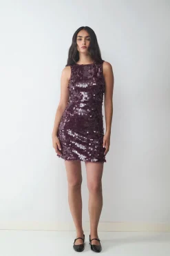 Balmohk Vestido corto lentejuelas^Mujer Vestidos Y Monos