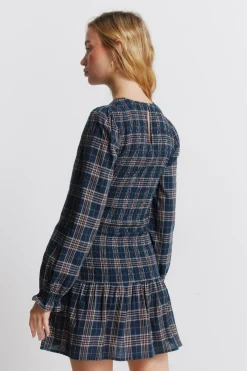 Springfield Vestido corto smock cuadros^Mujer Vestidos Y Monos