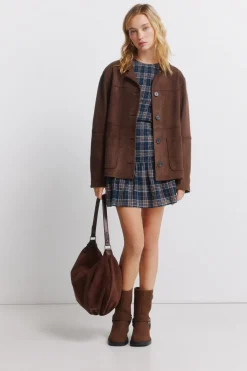 Springfield Vestido corto smock cuadros^Mujer Vestidos Y Monos