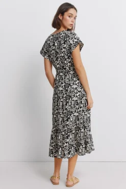 Springfield Vestido cruzado lino hebilla^Mujer Vestidos Y Monos|Lino