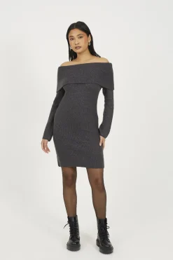 Brave Soul Vestido de punto con cuello bardot^Mujer Vestidos Y Monos