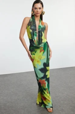 Trendyol Vestido espalda abierta estampado^Mujer Vestidos Y Monos