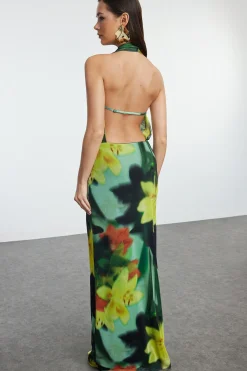 Trendyol Vestido espalda abierta estampado^Mujer Vestidos Y Monos