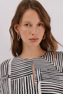 Cortefiel Vestido estampado midi^Mujer Vestidos Y Monos