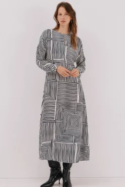 Cortefiel Vestido estampado midi^Mujer Vestidos Y Monos