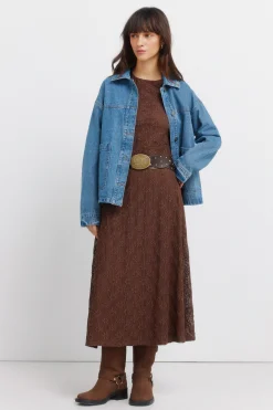 Springfield Vestido estructura manga larga^Mujer Vestidos Y Monos