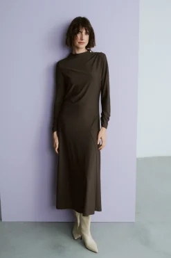 Cortefiel Vestido largo botones dorados^Mujer Vestidos Y Monos