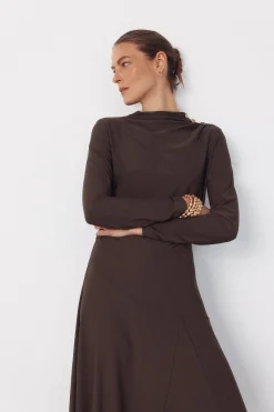 Cortefiel Vestido largo botones dorados^Mujer Vestidos Y Monos