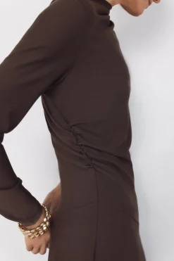 Cortefiel Vestido largo botones dorados^Mujer Vestidos Y Monos