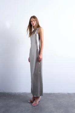 Topshop Vestido largo con hebilla metalica en el hombro^Mujer Vestidos Y Monos