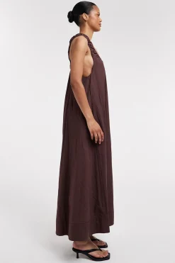 Topshop Vestido largo de tirantes fruncidos^Mujer Vestidos Y Monos