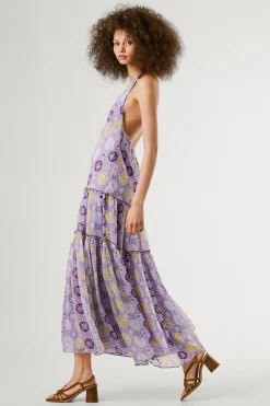 Pepe Jeans Vestido largo fluido estampado sin mangas.^Mujer Vestidos Y Monos