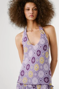 Pepe Jeans Vestido largo fluido estampado sin mangas.^Mujer Vestidos Y Monos