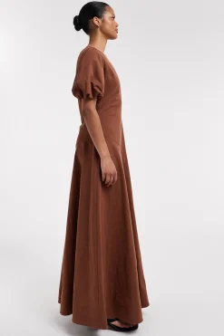 Topshop Vestido largo mangas globo^Mujer Vestidos Y Monos