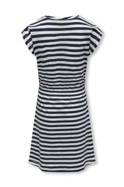 Only Girls Vestido marinero a rayas de manga corta^Niños Vestidos Y Monos