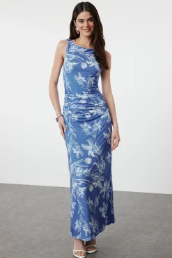 Trendyol Vestido maxi con fruncido^Mujer Vestidos Y Monos