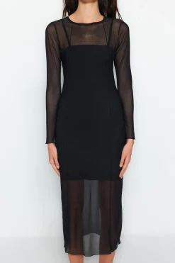 Trendyol Vestido midi ajustado^Mujer Vestidos Y Monos