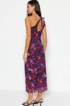 Trendyol Vestido midi ajustado cut out^Mujer Vestidos Y Monos