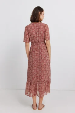 Springfield Vestido midi cenefa escote^Mujer Vestidos Y Monos