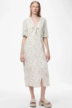 Pieces Vestido midi cuello pico^Mujer Vestidos Y Monos