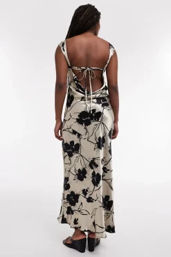 Topshop Vestido midi de cuello redondo y manga sisa^Mujer Vestidos Y Monos