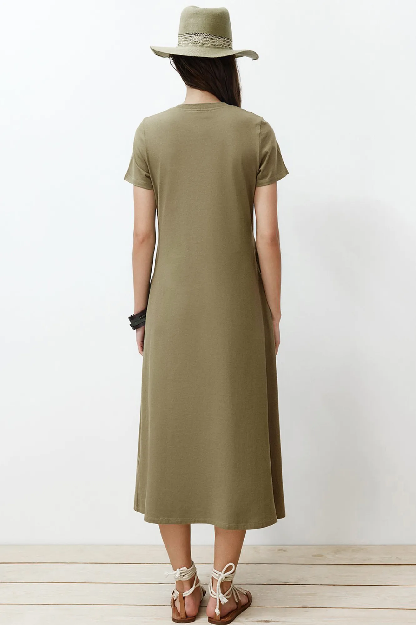 Trendyol Vestido midi de manga corta^Mujer Vestidos Y Monos